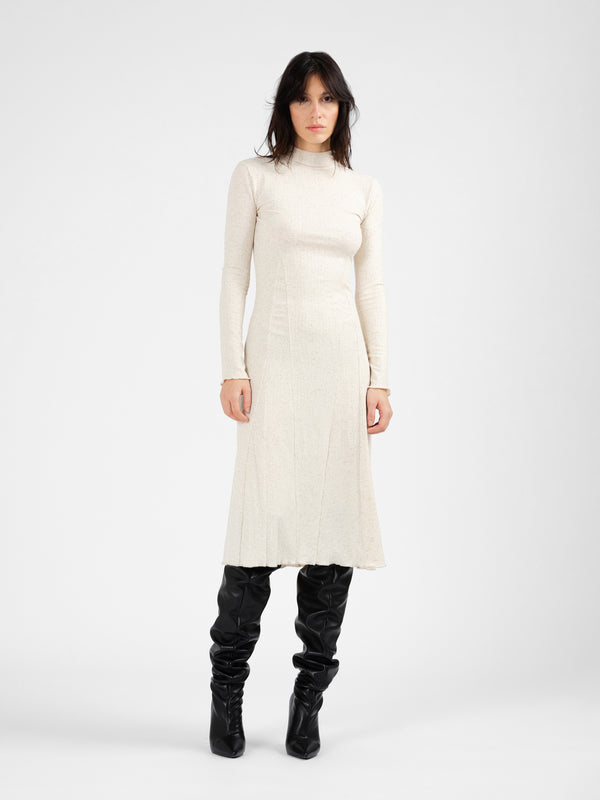 REKITTA linen blend long sleeve dress