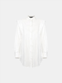 KEISD white wide shoulders shirt
